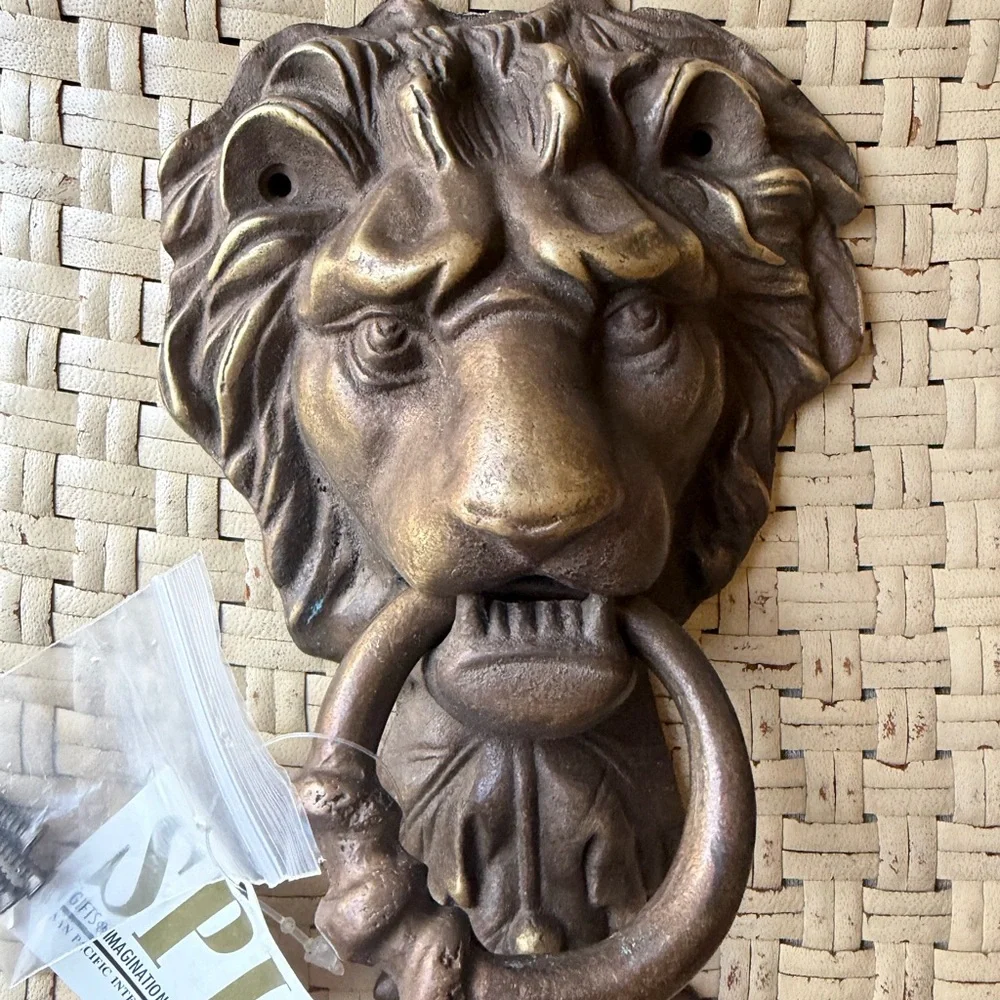 Bronze Lion Head Door/ Gate Knocker Giant SAN PACIFIC INC NWT